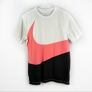 Nike Swoosh Tee Short Sleeve Pink Black White Medium